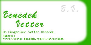 benedek vetter business card